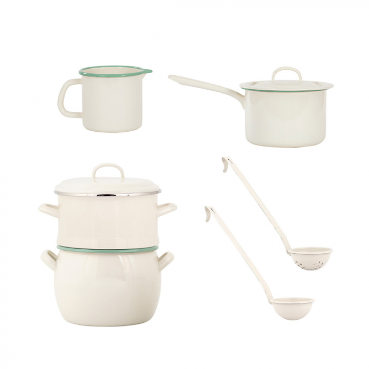Emaille-Set - Klassiker - Cream Lux in der Gruppe bei Kockums Jernverk AB (SET0011)