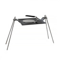 Set mit Grillplatte 40x27, Feuerstand und Burger-Eisen mit Neopren